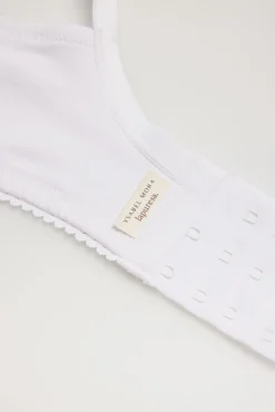 Sujetador sin aro con relleno algodón orgánico copas C y D blanco