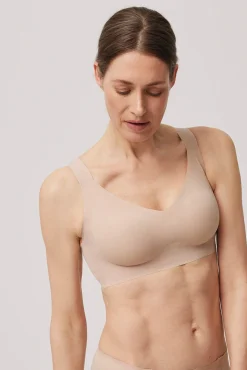 Sujetador sin aro con tirantes anchos y push-up ligero nude