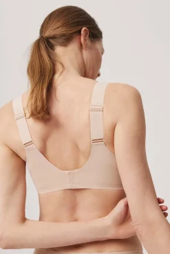 Sujetador sin aro con tirantes anchos y push-up ligero nude