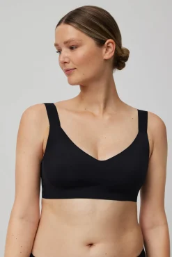 Sujetador sin aro con tirantes anchos y push-up ligero negro