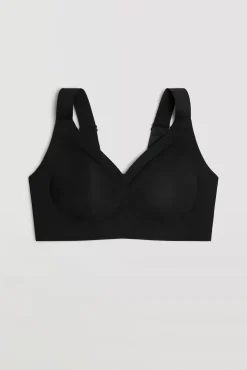 Sujetador sin aro con tirantes anchos y push-up ligero negro