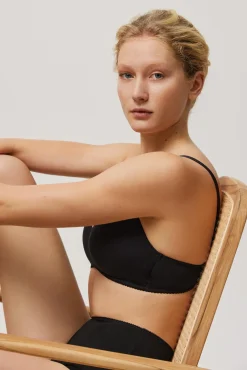 Sujetador sin aro push-up algodón orgánico negro