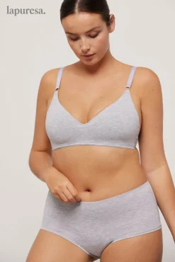 Sujetador sin aro push-up algodón orgánico gris