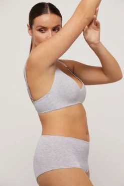 Sujetador sin aro push-up algodón orgánico gris