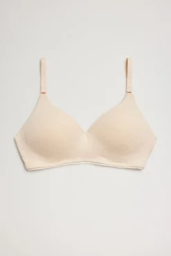 Sujetador sin aro push-up algodón orgánico beige