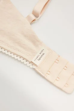 Sujetador sin aro push-up algodón orgánico beige