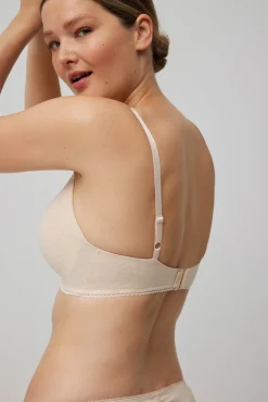Sujetador sin aro push-up algodón orgánico beige