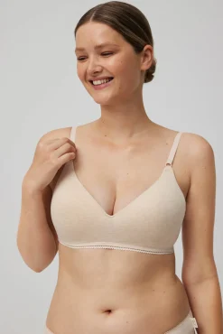 Sujetador sin aro push-up algodón orgánico beige