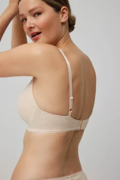 Sujetador sin aro push-up algodón orgánico beige