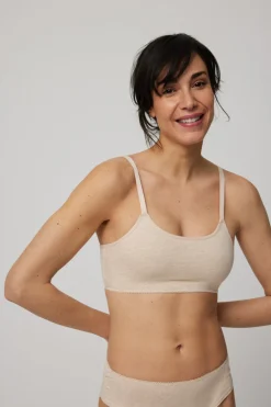 Sujetador sin aro sin relleno algodón orgánico beige
