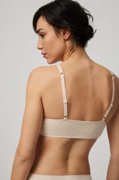Sujetador sin aro sin relleno algodón orgánico beige