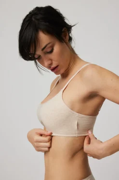 Sujetador sin aro sin relleno algodón orgánico beige