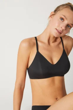 Sujetador sin costuras push up sin aro con relleno negro
