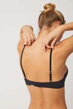 Sujetador sin costuras push up sin aro con relleno negro