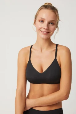 Sujetador sin costuras push up sin aro con relleno negro