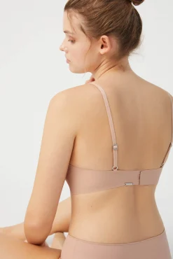 Sujetador sin costuras push up sin aro con relleno nude