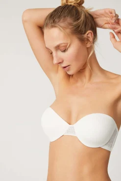 Sujetador sin tirantes-multiposición marfil