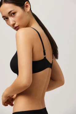 Sujetador triángulo sin aro con relleno algodón orgánico negro