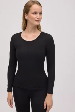 SUPER TÉRMICO Camiseta afelpada cuello redondo negro