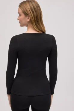 SUPER TÉRMICO Camiseta afelpada cuello redondo negro