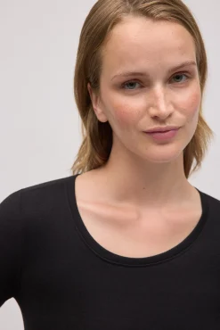 SUPER TÉRMICO Camiseta afelpada cuello redondo negro