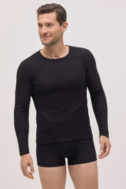 SUPER TÉRMICO Camiseta afelpada hombre negro