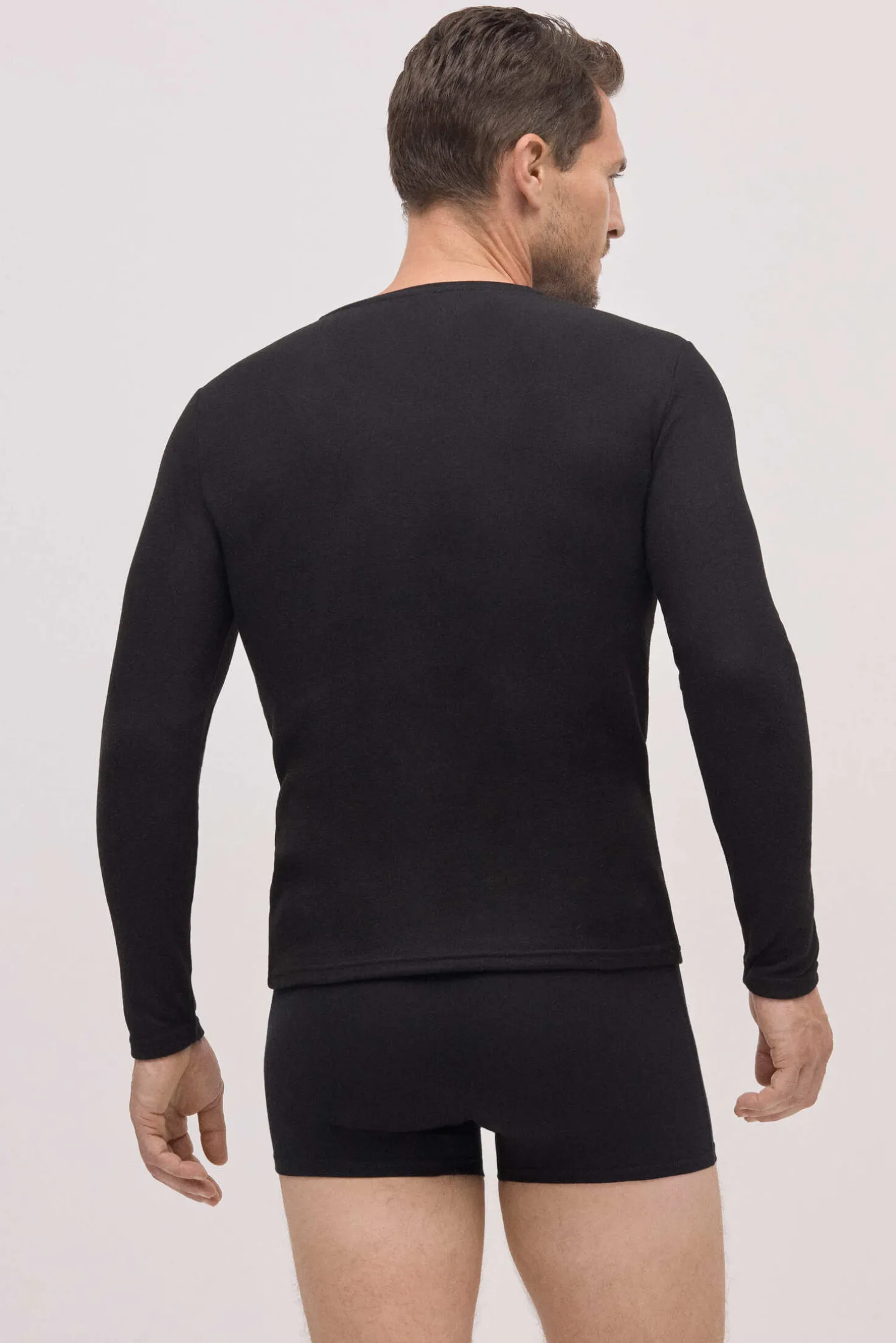 SUPER TÉRMICO Camiseta afelpada hombre negro