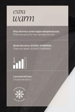 SUPER TÉRMICO Camiseta afelpada hombre negro