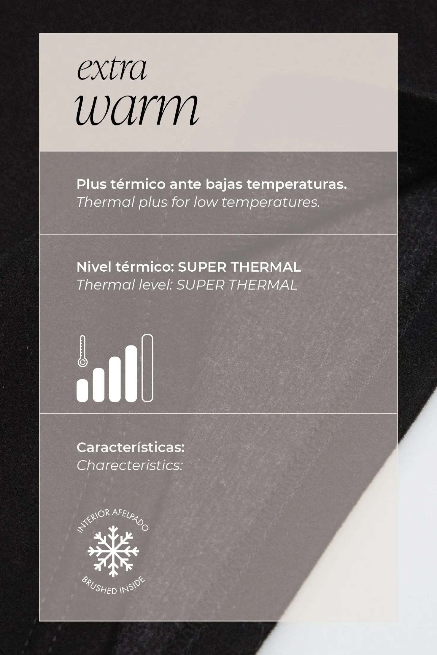 SUPER TÉRMICO Camiseta afelpada hombre negro