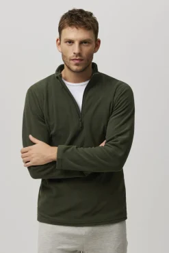 SUPER TÉRMICO Forro polar media cremallera hombre verde botella