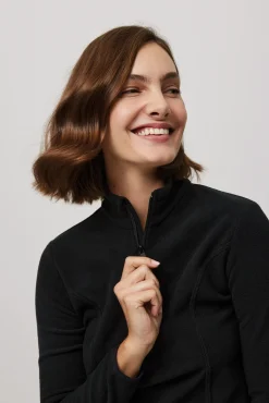 SUPER TÉRMICO Forro polar media cremallera mujer negro