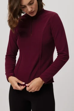 SUPER TÉRMICO Forro polar media cremallera mujer granate