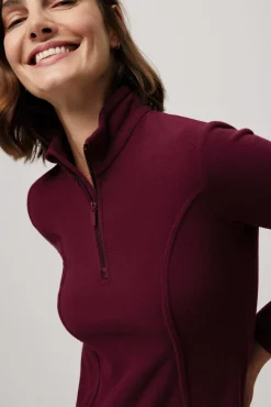 SUPER TÉRMICO Forro polar media cremallera mujer granate