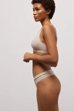 Tanga algodón orgánico beige