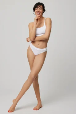 Tanga algodón orgánico blanco