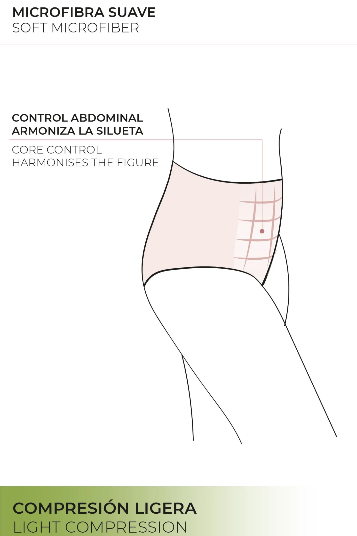 Tanga alto de control con acabados invisibles blanco