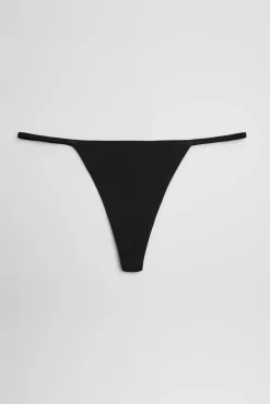 Tanga de hilo algodón negro
