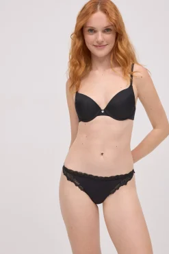 Tanga elástico con encaje negro
