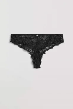 Tanga encaje negro