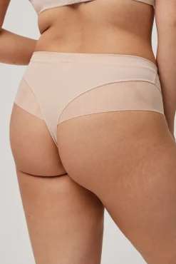 Tanga talle alto microfibra nude