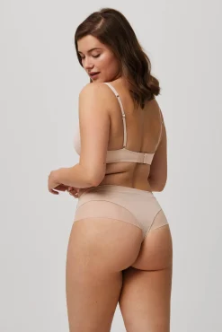 Tanga talle alto microfibra nude