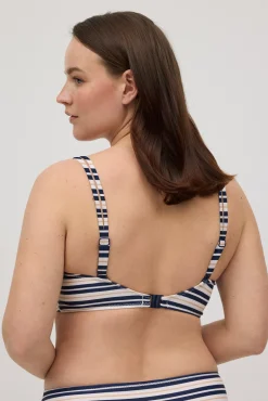 Top bikini aro reductor estampado rayas copas grandes D y F