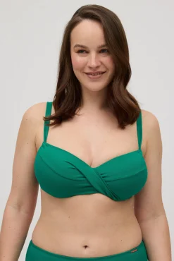 Top bikini reductor contorno regulable verde copas C y D