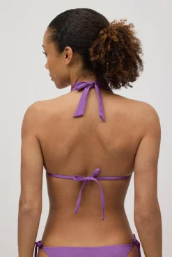 Top bikini triángulo micropiqué violeta copa B