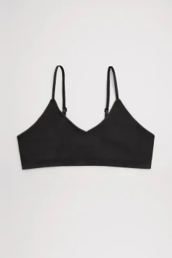 Top juvenil liso negro