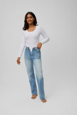 TÉRMICO Body manga larga interior afelpado blanco