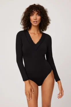 TÉRMICO Body manga larga negro cuanto mide de largo