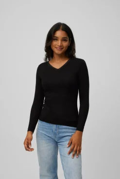 TÉRMICO Camiseta control de temperatura detalle encaje manga larga negro