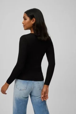 TÉRMICO Camiseta control de temperatura detalle encaje manga larga negro