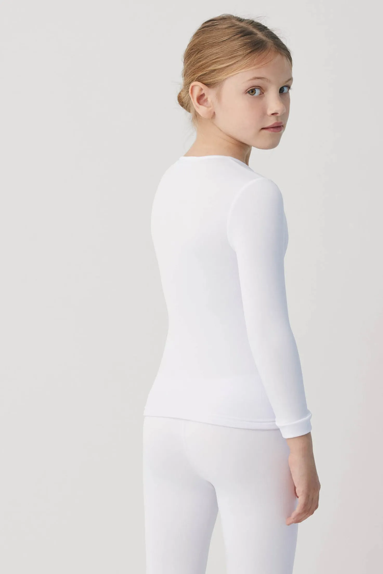 TÉRMICO Camiseta infantil manga larga blanco